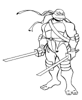 A coloring page of teenage mutant ninja turtles